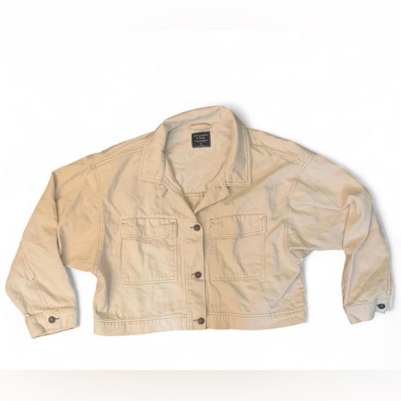 Abercrombie & Fitch Cream Jean Jacket - Picture 2 of 5